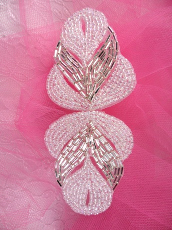 FS3471 Silver & Crystal AB Beaded Applique 5\