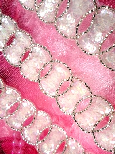 FS3829 Eternity Ring Crystal AB Aurora Borealis Silver Beaded Sequin Trim