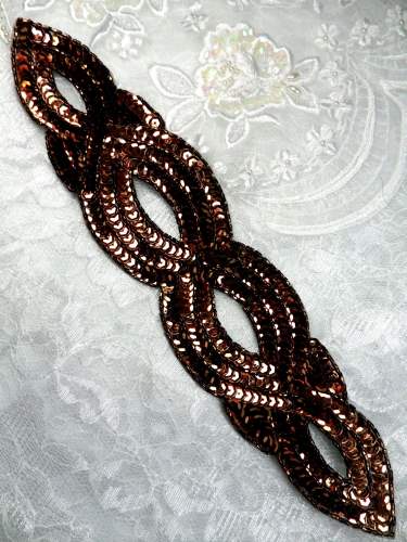 FS400 Bronze Designer Sequin Beaded Applique 11\