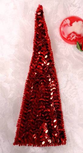 FS473 Red Triangle Beaded Sequin Applique 5\
