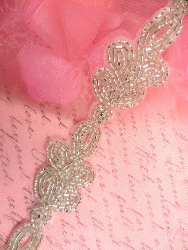 FS573 Silver Beaded Loop Cluster Trim 1.25\