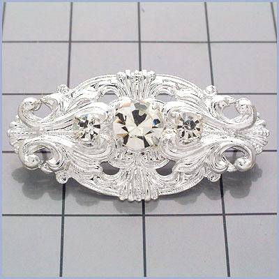 FS7563 Silver Rhinestone Ornament Embellishment 1.75\