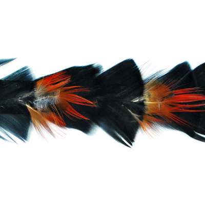 P4033 Black & Red Feather Trim Pre-Cut 36
