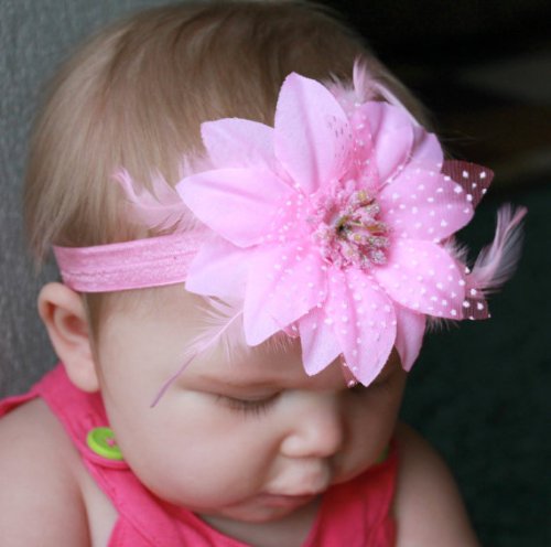 GB11 Feather Flower Headband 7 Colors Available