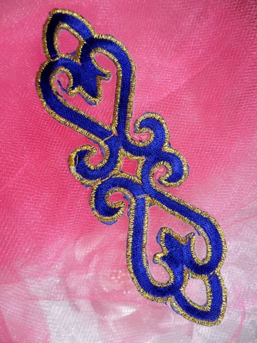 GB111 Blue Gold Applique Iron On Patch 5