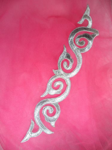 GB114 Silver Applique Iron On Patch 9.25