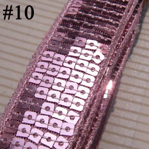 GB128 Pink Sequin Sewing Craft Trim 5 Row 1\