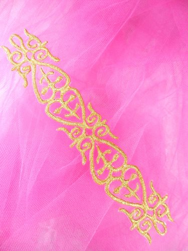 GB134 Gold Metallic Embroidered Applique Iron On Patch 7\