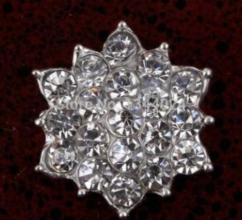 GB264 Floral Crystal Clear Glass Rhinestone Embellishment Metal Back