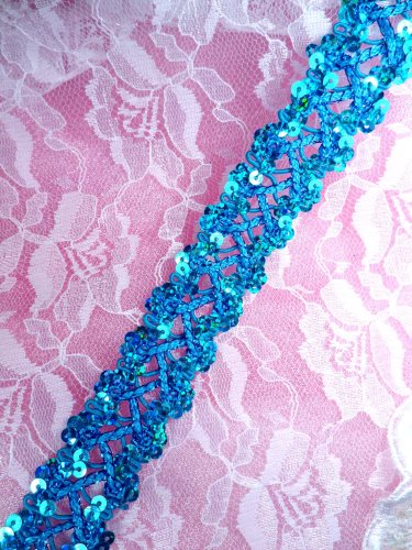GB267 Turquoise Holographic Sequin Sewing CraftsTrim 1\