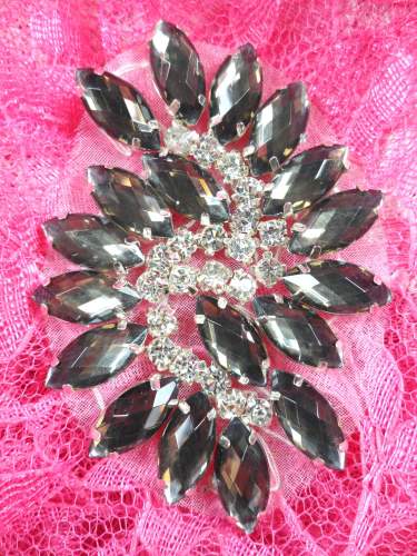 GB283 Brown Marquise Swirl Crystal Rhinestone Applique Embellishment 2.5\