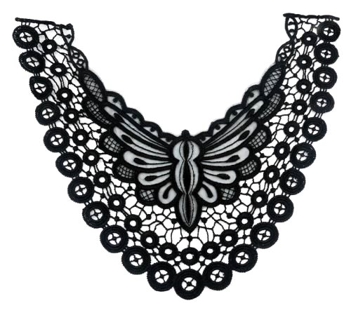 GB299 Black Venise Lace Victorian Yoke Collar Applique 13\