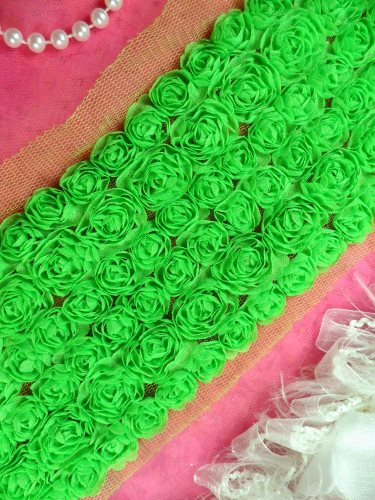 GB338 Wedding Bridal Floral Lime Sewing Trim 3.5\