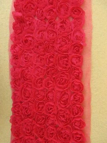 GB338 Red Lace Wedding Bridal Floral Sewing Trim 3.5\