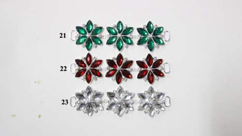 GB366 Headband Connector Green Crystal Rhinestone Applique Embellishment 4.25