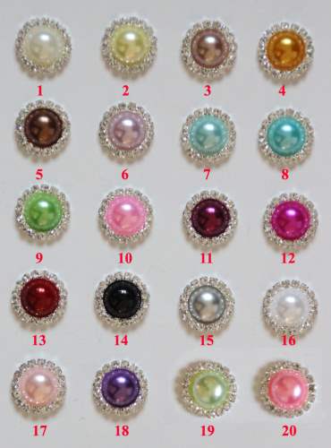 GB367 Bronze Pearl Rhinestone Button 7/8\