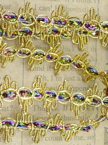 GB407 Trim Metallic Gold Multi-color .75