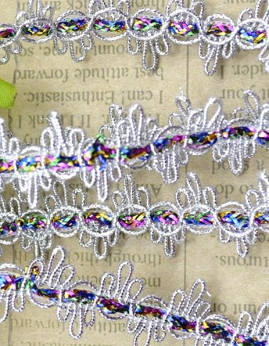 GB407 Trim Metallic Silver Multi-color .75