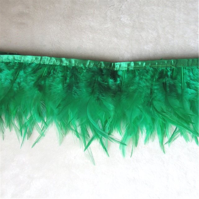 Green Feather Fringe Trim 4.5 (GB537)