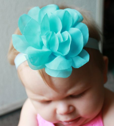 GB8 Sheer Layerd Flower Baby Headband Hairbow 10 Colors Available