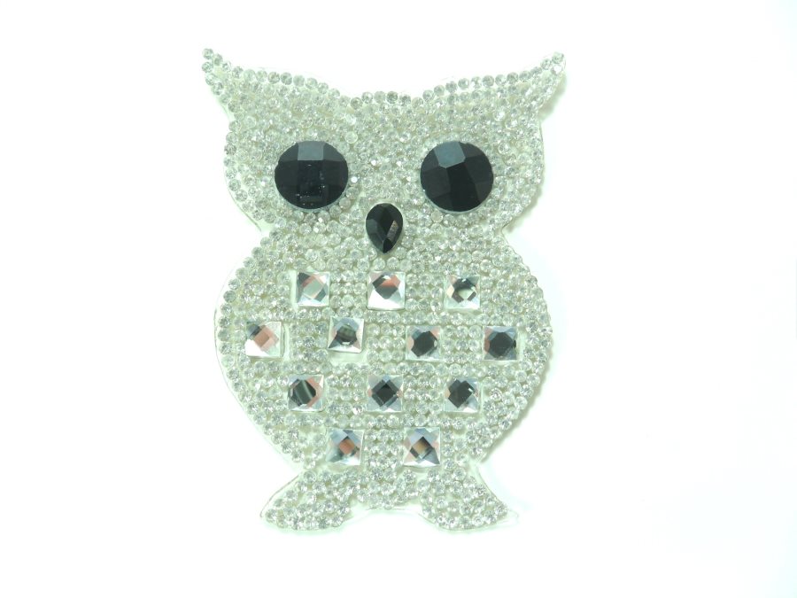 Crystal Rhinestone Owl Applique 3 GB830