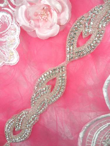 HC9 Trim Rhinestone Crystal Clear Silver Beaded