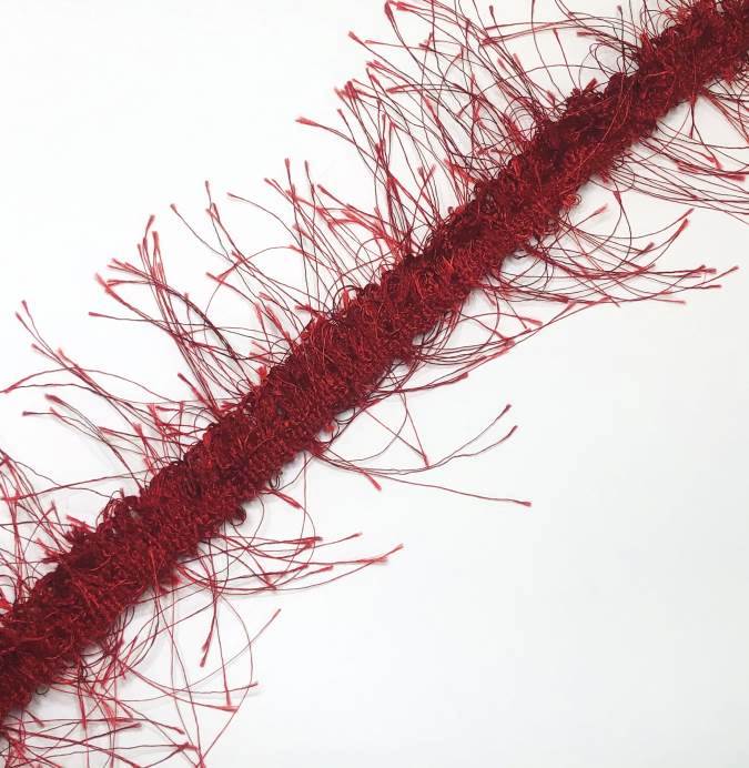 E1785  Red Eyelash Gimp Fringe Trim