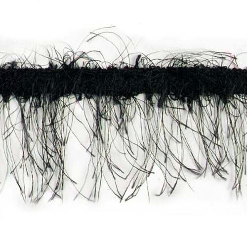 E1785  Black  Eyelash Gimp Fringe Trim