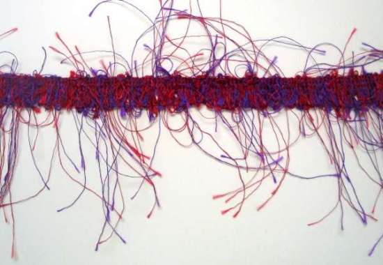 E1785  Red/Purple Eyelash Gimp Fringe Trim