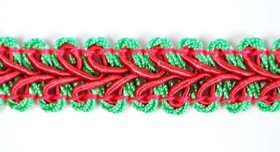 E1901  Fuchsia Lime Gimp Sewing Upholsterly Trim 1/2