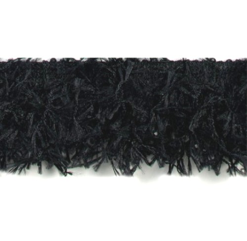 E2585 Black Hairy Gimp Fringe Sewing Trim
