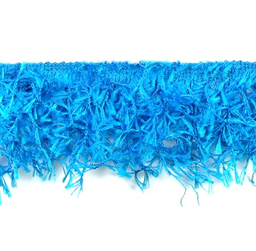 E2585 Turquoise Hairy Gimp Fringe Sewing Trim