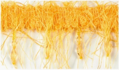E2664  Yellow Beaded Eyelash Gimp Fringe Trim