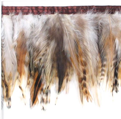 E3771  Brown Mix Marabou Feather Sewing Trim 3.5\