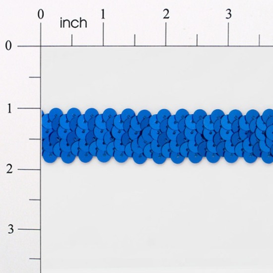 E4412   Royal Blue Sequin Stretch 2 Row Sewing Trim 1\