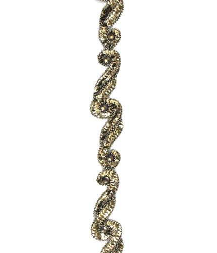 E4549 Brown AB Jewel Wave Beaded Sequin Trim 1
