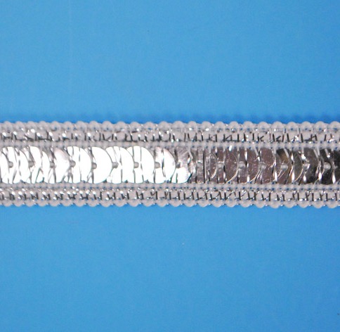 E6168  Silver Sequin Sewing Craft Trim 1/2