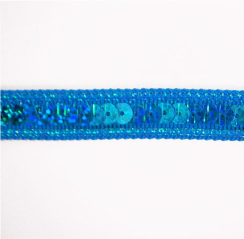 E6172  Holographic Aqua Blue Sequin Sewing Trim
