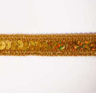 E6172  Holographic Gold Sequin Sewing Trim