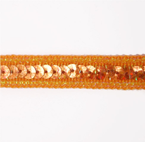 E6172  Holographic Orange Sequin Sewing Trim