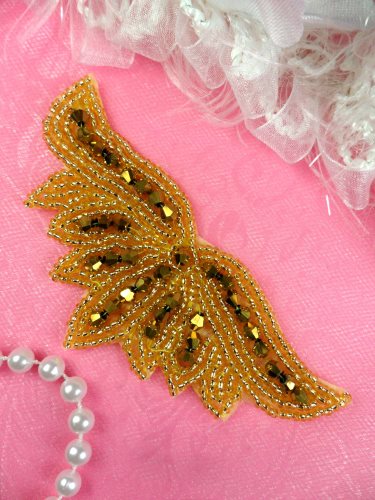 JB107 Beaded Applique Gold Motif DIY Hair Accessory 4