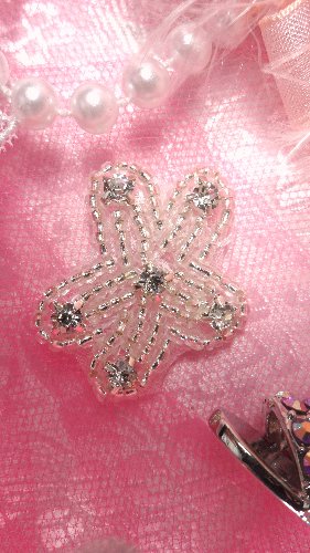 JB111 Crystal Rhinestone Applique Silver Beaded Star 1.25\