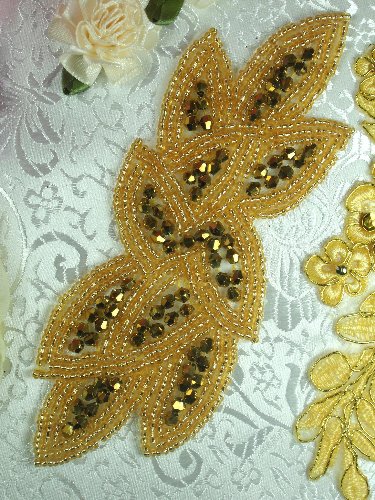 JB31 Gold Designer Beaded Applique 6