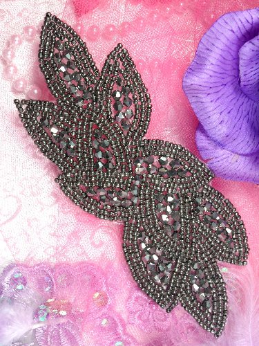 JB31 Pewter Designer Beaded Cluster Applique 6