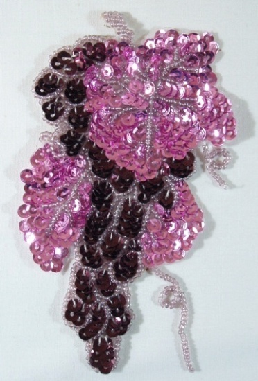 0093AT  Grape Cluster  5\ Sequin Beaded Applique