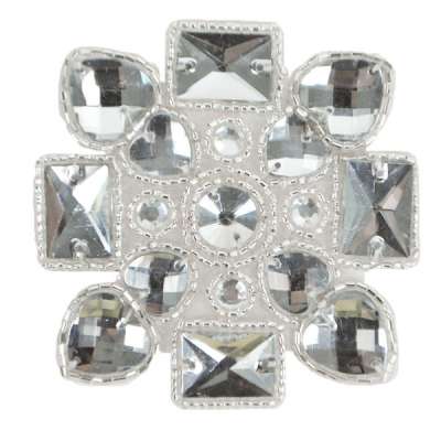E2615 Jewel Heart Motif Beaded Applique 3.25\