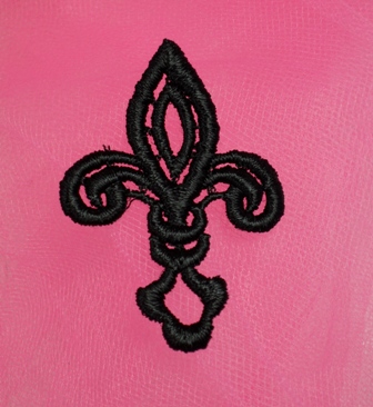 L2 Black Fleur De Lis Venice Lace  Applique 2