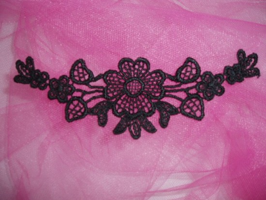 L23 Black Venice Lace Yoke Collar Applique 5\