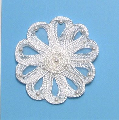 E3712  White Flower Corded Lace Applique 3