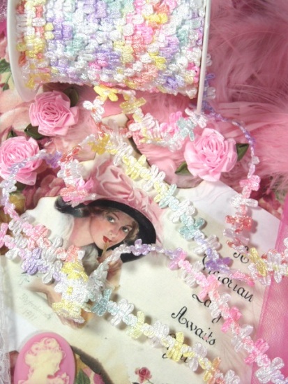 L48  Pastel Multicolor Rococo Braid Sewing Trim 1/2\